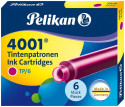 Pelikan 4001 Ink Cartridge - Pink (Pack of 6)