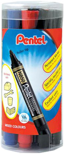 Pentel N850 Permanent Marker - Bullet Tip - Assorted Colours (Tub of 12)