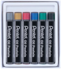 Pentel Arts Oil Pastels - Assorted Metallic Colours (Pack of 6) - Picture 1
