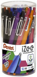 Pentel iZee Retractable Ballpoint Pen - 1.0mm - Assorted Colours (Tub of 30)