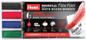 Pentel Maxiflo Flex-Feel Whiteboard Markers - Assorted Colours (Pack of 4)