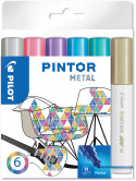 Pilot Pintor Marker Pen - Medium Bullet Tip - Metallic Colours (Pack of 6)