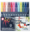 Sakura Koi Coloring Brush Pen Set - Assorted Colours - Pack of 12