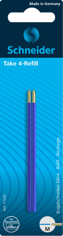 Schneider Take 4 Ballpoint Refill - Blue (Pack of 2)