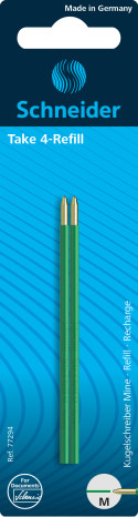 Schneider Take 4 Ballpoint Refill - Green (Pack of 2)