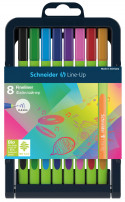Schneider Line-Up Fineliner Pens - Assorted Colours (Pencil Case of 8)
