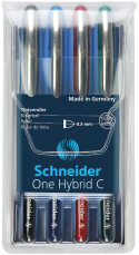 Schneider One Hybrid C Rollerball Pens - 0.3mm - Assorted Colours (Pack of 4)