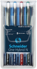 Schneider One Hybrid N Rollerball Pens - 0.3mm - Assorted Colours (Pack of 4)