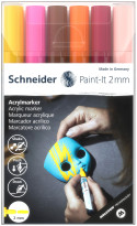 Schneider Paint-It 310 Acrylic Markers - 2mm - Set 3 (Pack of 6)