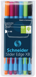 Schneider Slider Edge Ballpoint Pen - Extra Broad - Assorted Colours (Pack of 6)