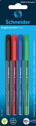 Schneider Vizz Ballpoint Pens - Medium - Assorted Colours (Pack of 4)