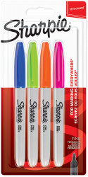 Sharpie Fine Marker Pens - Fun Colours (Pack of 4)