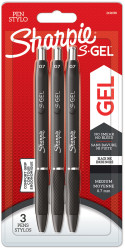 Sharpie S Gel Pens - Black (Blister of 3)