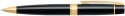 Sheaffer 300 Ballpoint Pen Gift Set - Gloss Black Gold Trim with Table Clock - Picture 2
