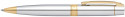 Sheaffer 300 Ballpoint Pen Gift Set - Bright Chrome Gold Trim with Table Clock - Picture 2