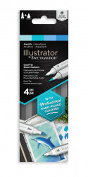 Spectrum Noir Illustrator Markers - Aquatic (Pack Of 4)