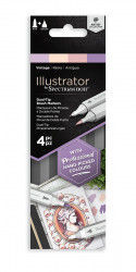 Spectrum Noir Illustrator Markers - Vintage (Pack Of 4)