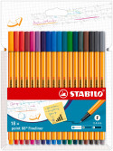 STABILO point 88 Fineliner - Wallet of 18 - Assorted Colours