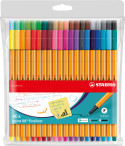 STABILO point 88 Fineliner - Wallet of 40 - Assorted Colours