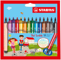 STABILO Trio Scribbi Fibre Tip Pen - Wallet of 14 - Assorted Colours