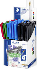 Staedtler 430 Stick Ballpoint Pens - Assorted Colours (Cup of 50)