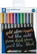Staedtler Metallic Brush Pens - Assorted Colours (Wallet of 10)