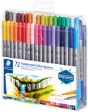 Staedtler Double Ended Fibre Tip Pens - Assorted Colours (Wallet of 72) - Picture 1