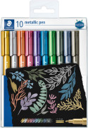 Staedtler Metallic Fibre Tip Markers - Assorted Colours (Pack of 10)