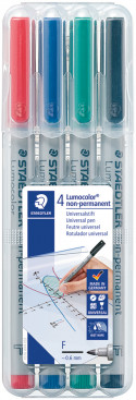Staedtler Lumocolor Nonpermanent Pen - Fine - Assorted Colours (Pack of 4)