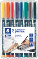 Staedtler Lumocolor Permanent Pen - Medium - Assorted Colours (Pack of 8)