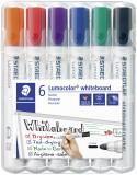 Staedtler Lumocolor Whiteboard Markers - Chisel Tip - Assorted Colours (Pack of 6)