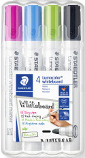 Staedtler Lumocolor Whiteboard Marker - Bullet Tip - Fun Colours (Pack of 4)