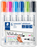 Staedtler Lumocolor Whiteboard Markers - Bullet Tip - Fun Colours (Pack of 6)