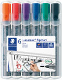 Staedtler Lumocolor Flipchart Marker - Bullet Tip - Assorted Colours (Pack of 6)