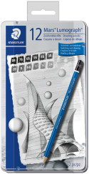 Staedtler Mars Lumograph Drawing Pencils - Soft Degrees (Tin of 12)