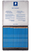 Staedtler Mars Lumograph Pencils - Assorted Grades (Tin of 24) - Picture 1