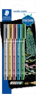 Staedtler Metallic Fibre Tip Markers - Assorted Colours (Pack of 5)