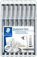 Staedtler Pigment Liners - Assorted Tip Sizes (Pack of 8)