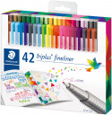 Staedtler Triplus Fineliner Pens - Assorted Colours (Pack of 42)
