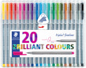 Staedtler Triplus Fineliner Pen - Assorted Colours (Pack of 20)