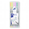 Staedtler Triplus Fineliner Pens - Assorted Pastel Colours (Pack of 6)