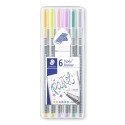 Staedtler Triplus Fineliner Pens - Assorted Pastel Colours (Pack of 6)