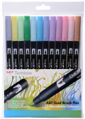 Tombow ABT Dual Brush Pens - Pastel Colours (Pack of 12)
