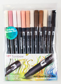 Tombow ABT Dual Brush Pens - Skin Tone Colours (Pack of 12)