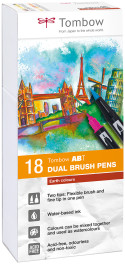 Tombow ABT Dual Brush Pens - Earth Colours (Pack of 18)