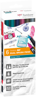 Tombow ABT Dual Brush Pens - Sunset Colours (Pack of 6)