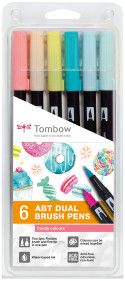 Tombow ABT Dual Brush Pens - Candy Colours (Pack of 6)