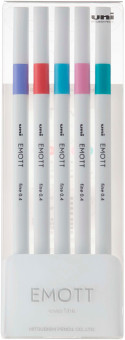 Uni-Ball PEM-SY Emott Fineliner Pens - Candy Pop Colours (Pack of 5)