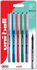 Uni-Ball UB-157D Eye Designer Rollerball Pens - Assorted Colours (Blister of 5)