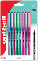 Uni-Ball UB-157 Eye Medium Liquid Ink Rollerball Pens - Assorted Colours (Blister of 8)